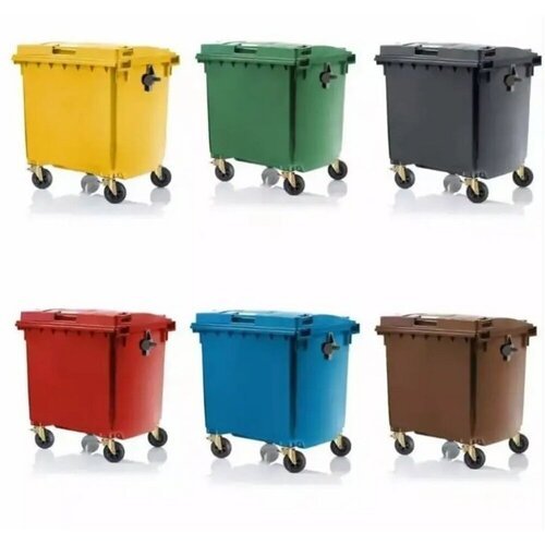 Buitinių atliekų konteineris 1100 litrų, rudas