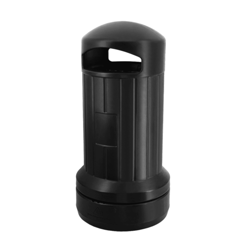  Juoda 70 litrų plastikinė šiukšlių dėžė be peleninės